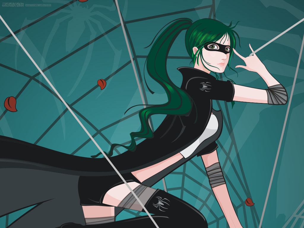 Coreldraw���LƯ����ʸ��֩��Ů�b