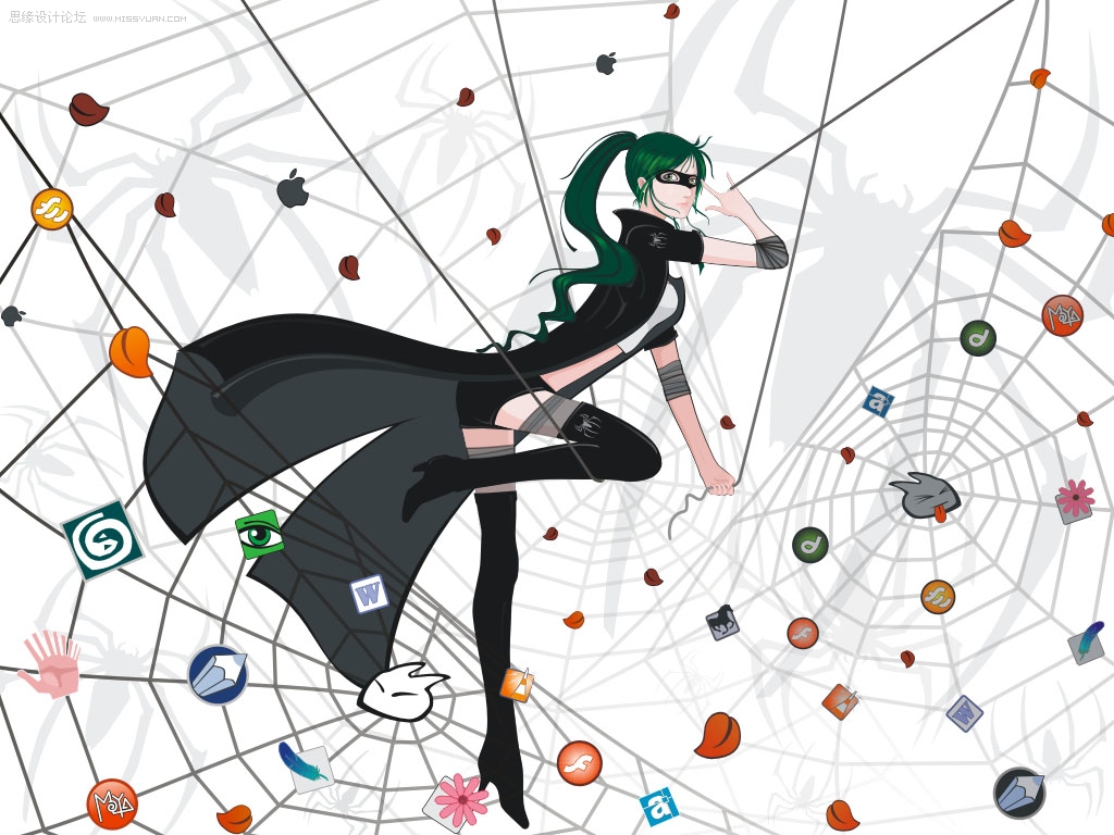 Coreldraw���LƯ����ʸ��֩��Ů�b