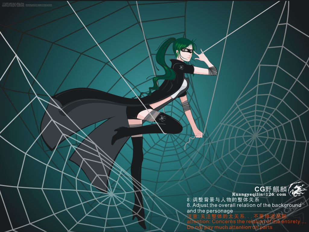 Coreldraw���LƯ����ʸ��֩��Ů�b