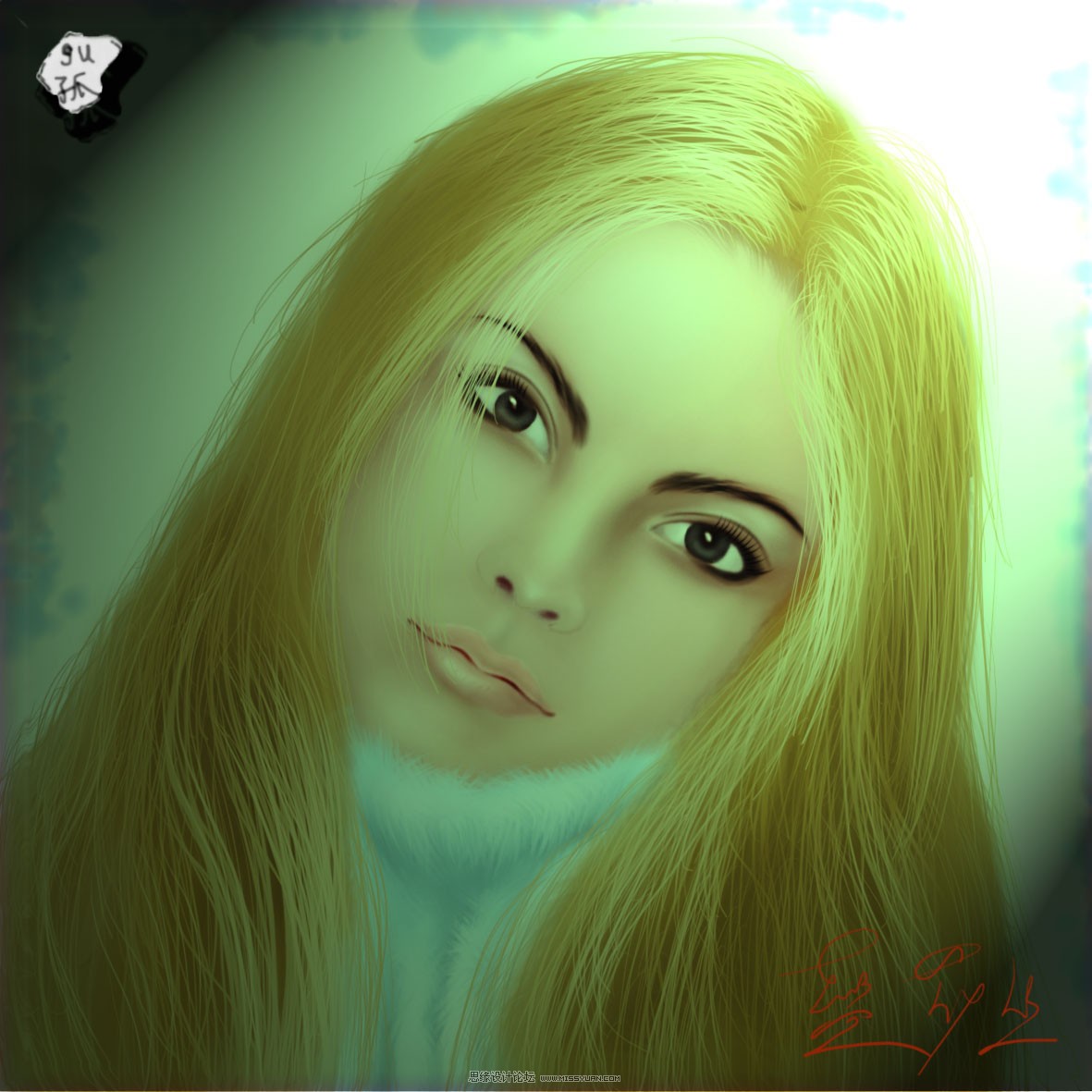 Painter繪制一張可愛女孩頭像