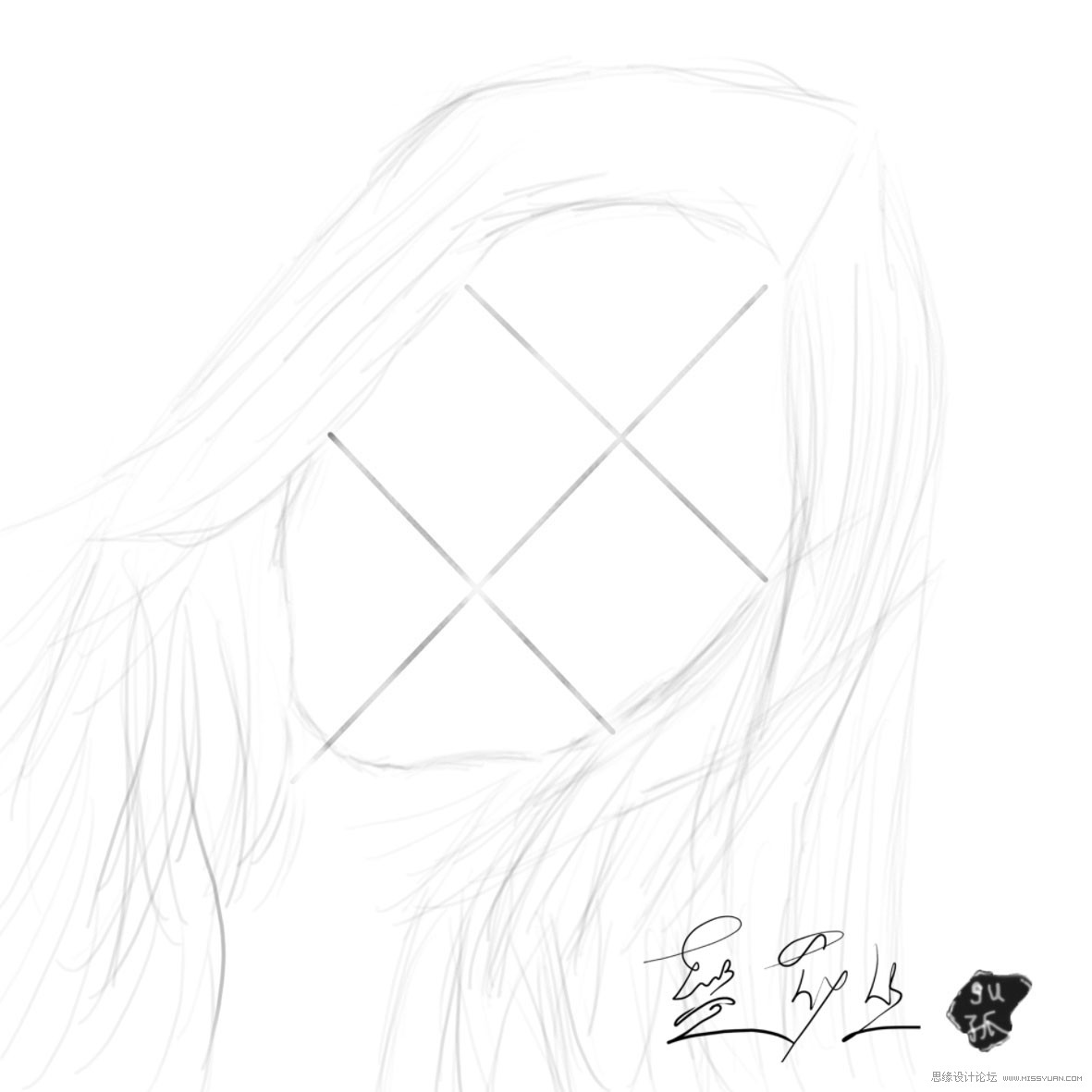 Painter繪制一張可愛女孩頭像