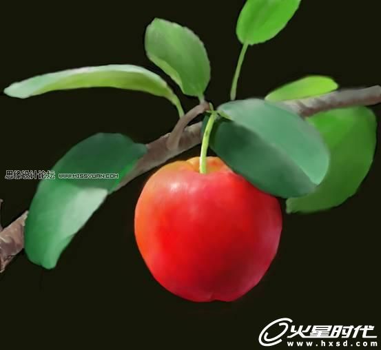 Photoshop鼠繪教程:繪制漂亮的櫻桃教程