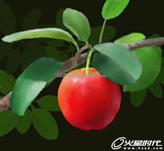 Photoshop鼠繪教程:繪制漂亮的櫻桃教程