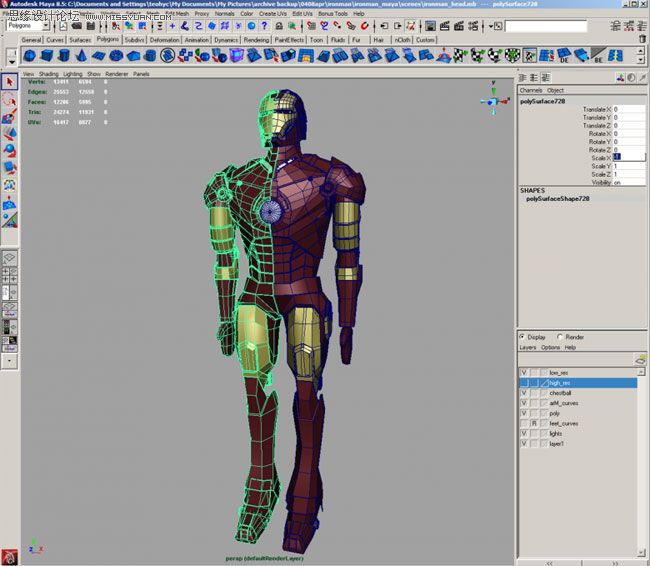 Maya建模教程:打造超級英雄鋼鐵俠