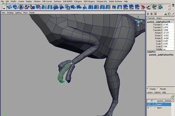 Maya建模教程:制作真實的恐龍