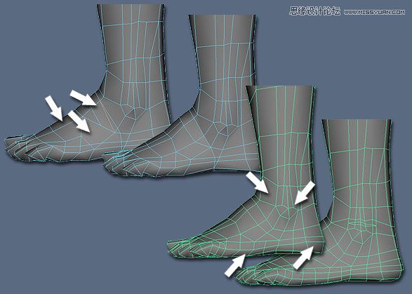 Maya建模教程:逼真腳部建模教程