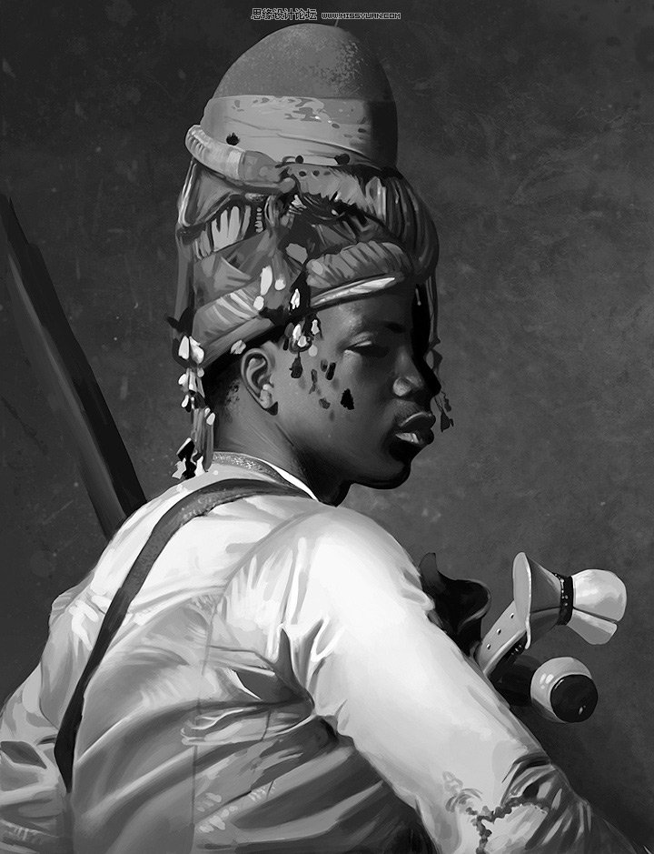 Photoshop教程:臨摹黑色土耳其雇傭軍