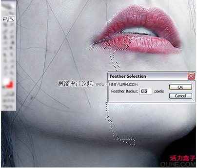 Photoshop制作恐怖的嘴角流血效果