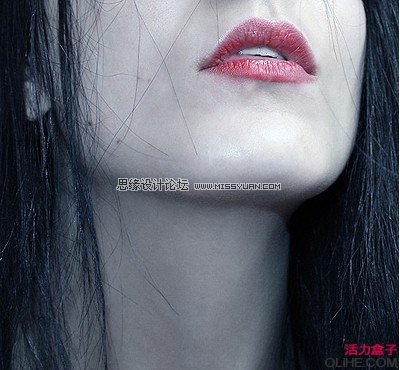 Photoshop制作恐怖的嘴角流血效果