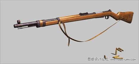 3D MAX使用放樣建模方法給步槍建模