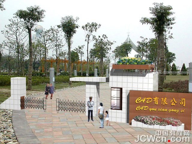 AutoCAD教程:廠區大門的建模及渲染過程