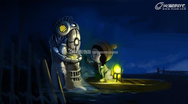 Painter 9.5教程:機(jī)器與孩子教程解析