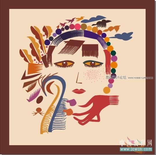 CorelDRAW鼠繪教程:矢量抽象人物裝飾畫的繪制