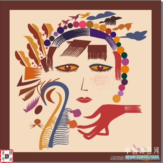 CorelDRAW鼠繪教程:矢量抽象人物裝飾畫的繪制