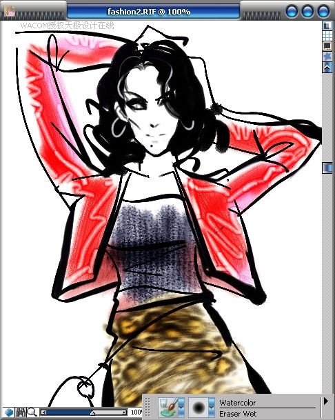 Painter教程:結(jié)合數(shù)碼板繪制時裝效果圖