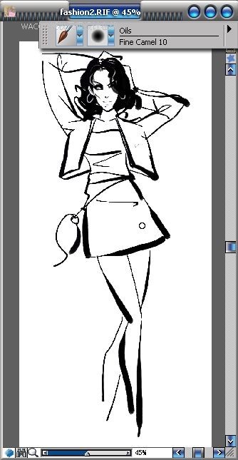 Painter教程:結合數碼板繪制時裝效果圖