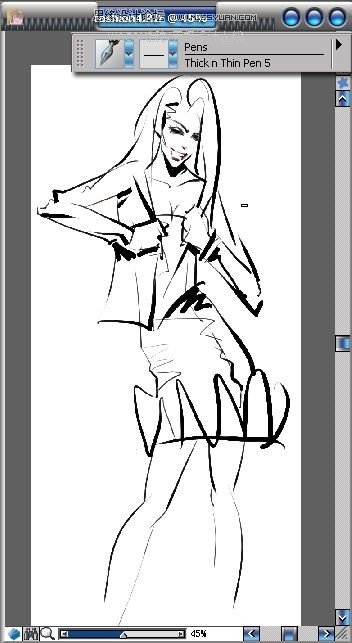 Painter筆刷配合數碼板手繪藝術時裝畫