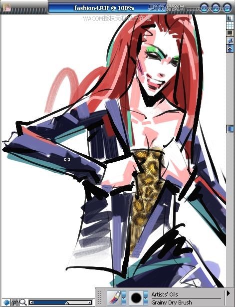 Painter筆刷配合數(shù)碼板手繪藝術(shù)時(shí)裝畫