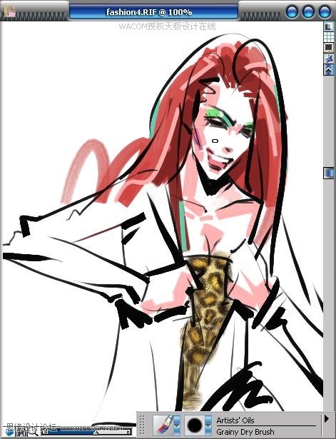 Painter筆刷配合數碼板手繪藝術時裝畫