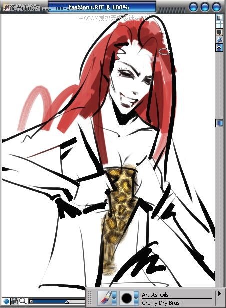 Painter筆刷配合數碼板手繪藝術時裝畫