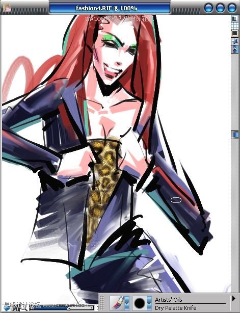 Painter筆刷配合數(shù)碼板手繪藝術(shù)時(shí)裝畫