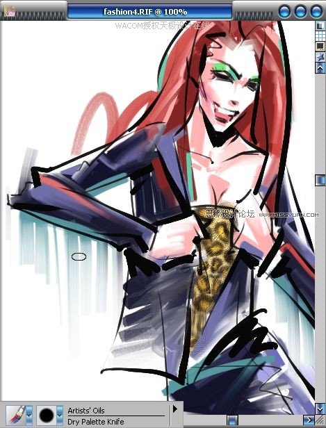 Painter筆刷配合數(shù)碼板手繪藝術(shù)時(shí)裝畫