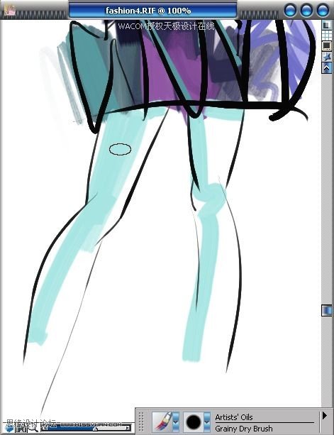 Painter筆刷配合數碼板手繪藝術時裝畫