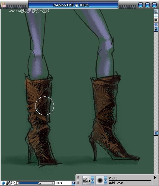 Painter教程:手繪粉筆畫風格時裝效果圖