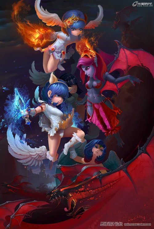 Photoshop繪制《天使&惡魔》精致Q版人物