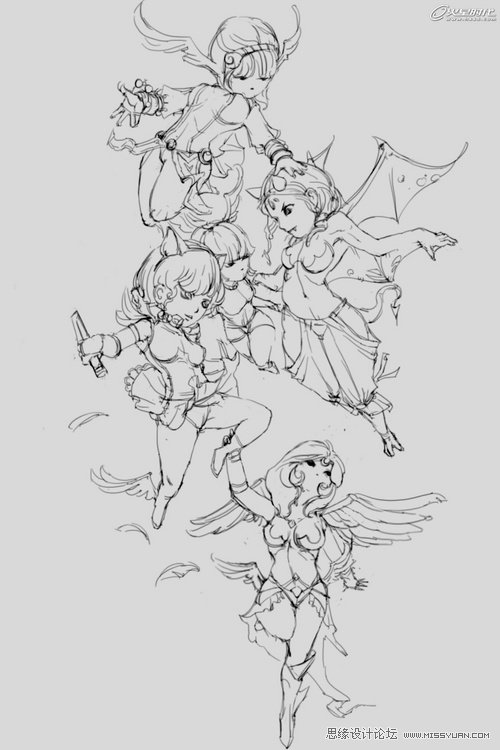 Photoshop繪制《天使&惡魔》精致Q版人物