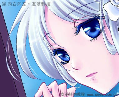 PT與PS結(jié)合鼠繪唯美的藍(lán)色卡通女孩