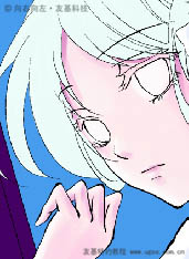 PT與PS結合鼠繪唯美的藍色卡通女孩