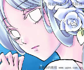 PT與PS結合鼠繪唯美的藍色卡通女孩