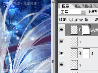 PT與PS結(jié)合鼠繪唯美的藍(lán)色卡通女孩