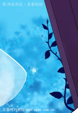 PT與PS結合鼠繪唯美的藍色卡通女孩