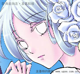 PT與PS結合鼠繪唯美的藍色卡通女孩