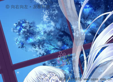 PT與PS結合鼠繪唯美的藍色卡通女孩