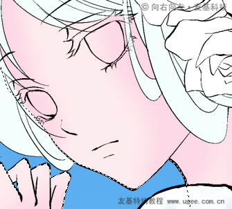 PT與PS結合鼠繪唯美的藍色卡通女孩