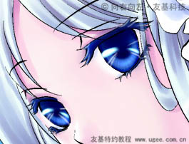 PT與PS結合鼠繪唯美的藍色卡通女孩