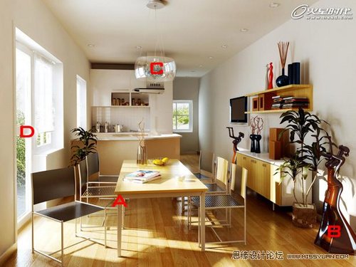 3DMAX實例教程:室內光影色彩的表現技法解析