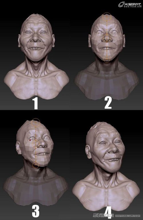 ZBrush教程:夸張寫實人頭《爆牙》雕刻