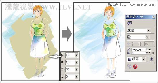 CorelDRAW繪制卡通插畫美女教程清晨的陽光