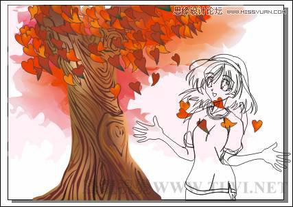 CorelDRAW繪制日式卡通美女教程