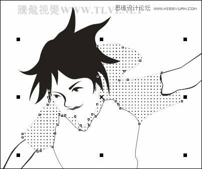 CorelDRAW繪制放射狀速度線實例之足球少年