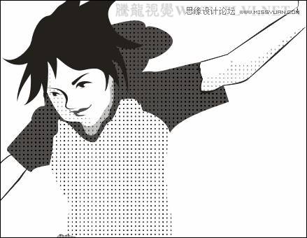 CorelDRAW繪制放射狀速度線實例之足球少年