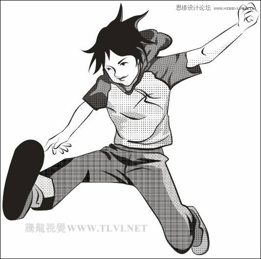 CorelDRAW繪制放射狀速度線實例之足球少年