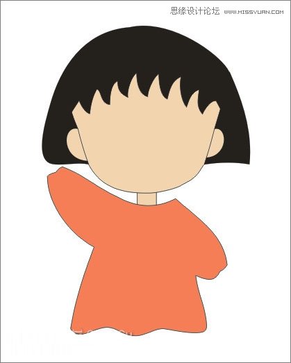 Coreldraw繪制櫻桃小丸子兒童節插畫