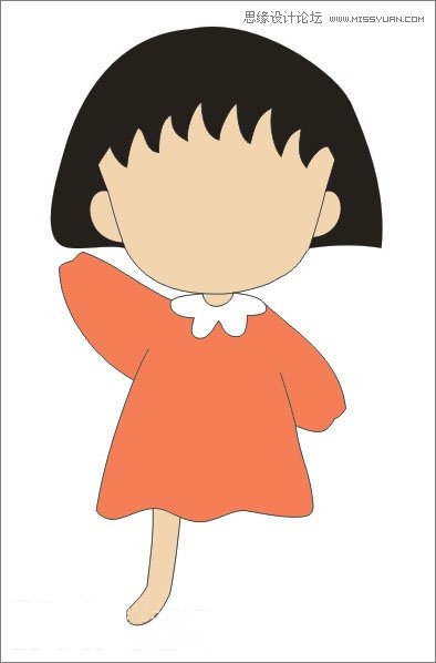 Coreldraw繪制櫻桃小丸子兒童節插畫