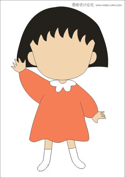 Coreldraw繪制櫻桃小丸子兒童節插畫