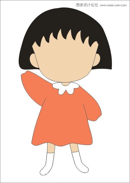 Coreldraw繪制櫻桃小丸子兒童節插畫